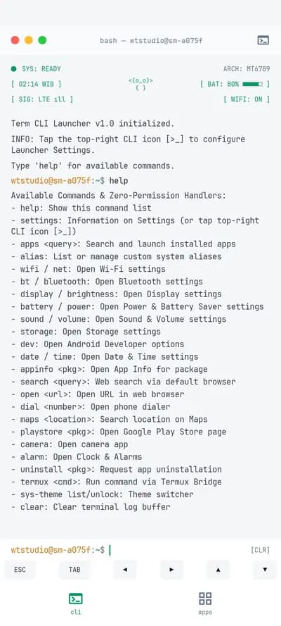 Term CLI Launcher is a high-performance minimalist home screen built for You.